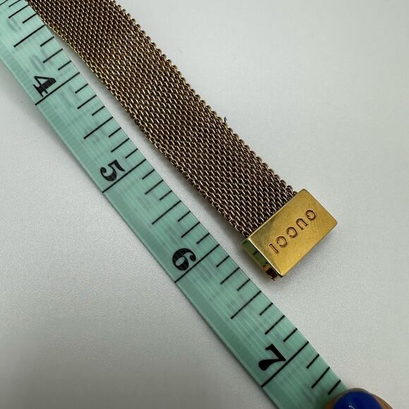 Gucci Gold Tone Mesh Bracelet - Picture 7 of 8